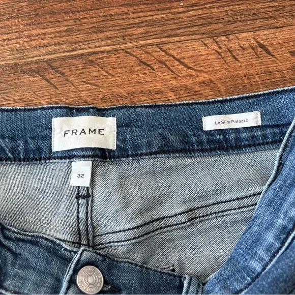 FRAME Le Slim Raw Hem Palazzo Jeans in Crossings